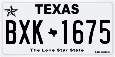 TX license plate BXK1675