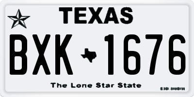 TX license plate BXK1676