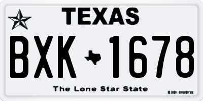 TX license plate BXK1678