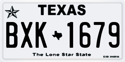 TX license plate BXK1679