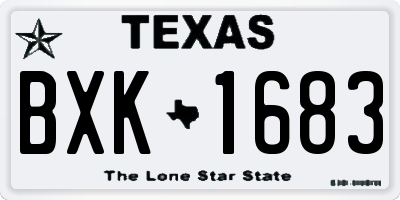 TX license plate BXK1683