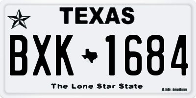 TX license plate BXK1684