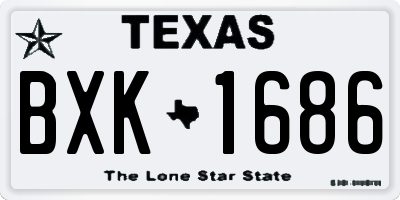 TX license plate BXK1686