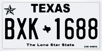 TX license plate BXK1688