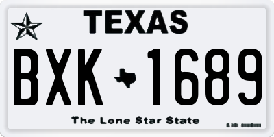 TX license plate BXK1689