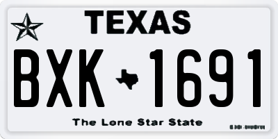TX license plate BXK1691