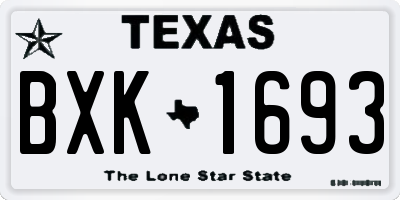 TX license plate BXK1693