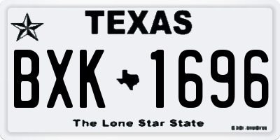 TX license plate BXK1696