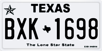 TX license plate BXK1698
