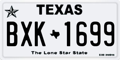 TX license plate BXK1699