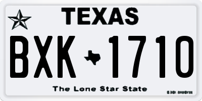 TX license plate BXK1710