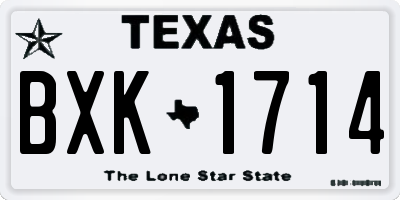 TX license plate BXK1714