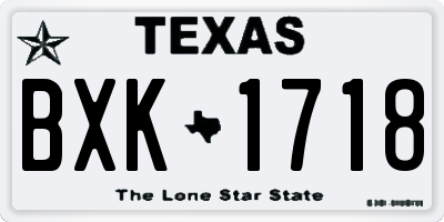 TX license plate BXK1718