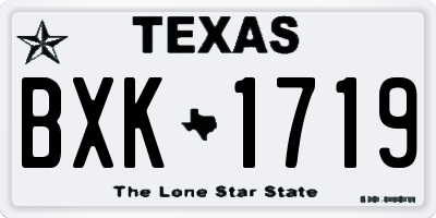 TX license plate BXK1719