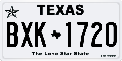 TX license plate BXK1720