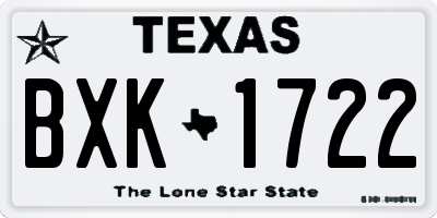 TX license plate BXK1722