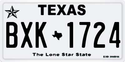 TX license plate BXK1724