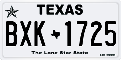 TX license plate BXK1725
