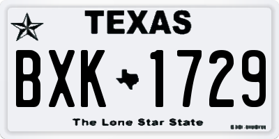 TX license plate BXK1729