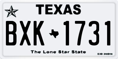 TX license plate BXK1731