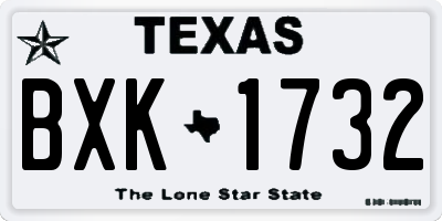 TX license plate BXK1732
