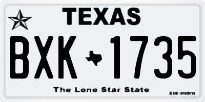 TX license plate BXK1735