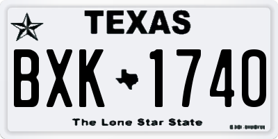 TX license plate BXK1740