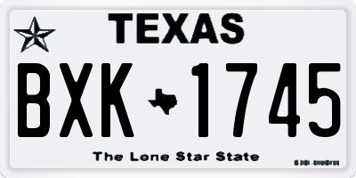 TX license plate BXK1745