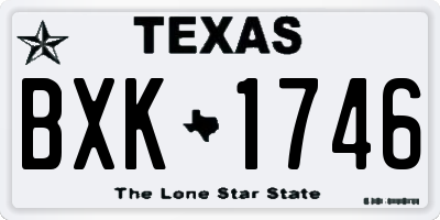 TX license plate BXK1746