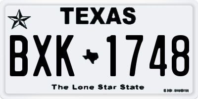 TX license plate BXK1748