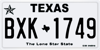 TX license plate BXK1749