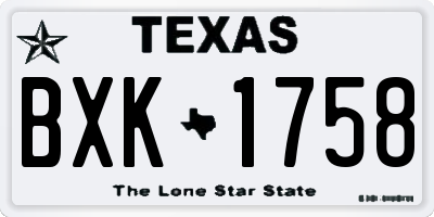 TX license plate BXK1758