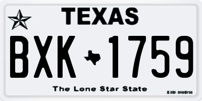 TX license plate BXK1759