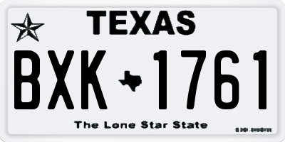 TX license plate BXK1761
