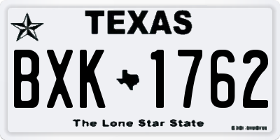 TX license plate BXK1762