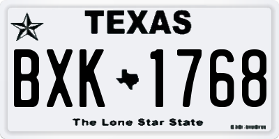 TX license plate BXK1768