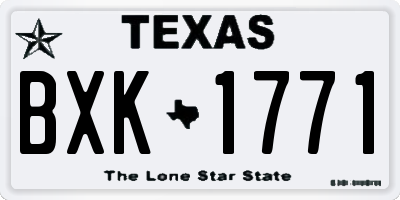 TX license plate BXK1771