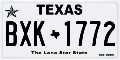 TX license plate BXK1772