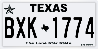 TX license plate BXK1774