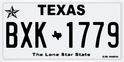 TX license plate BXK1779