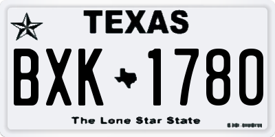 TX license plate BXK1780