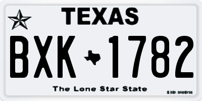 TX license plate BXK1782