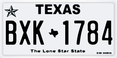 TX license plate BXK1784