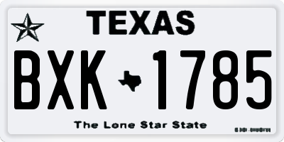 TX license plate BXK1785