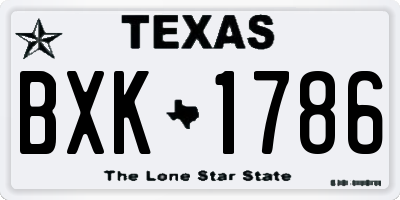 TX license plate BXK1786