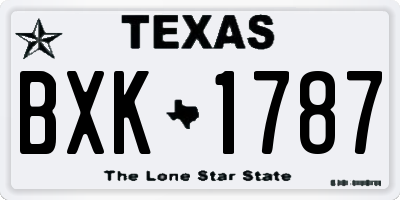 TX license plate BXK1787