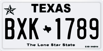 TX license plate BXK1789
