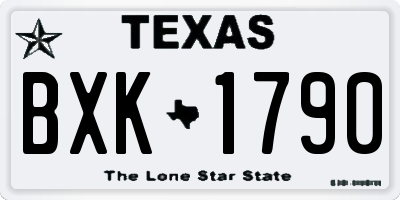 TX license plate BXK1790