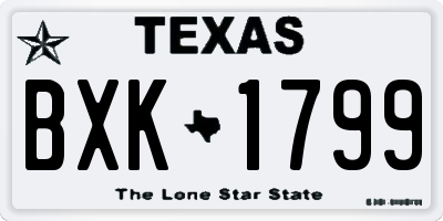 TX license plate BXK1799