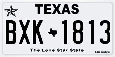 TX license plate BXK1813